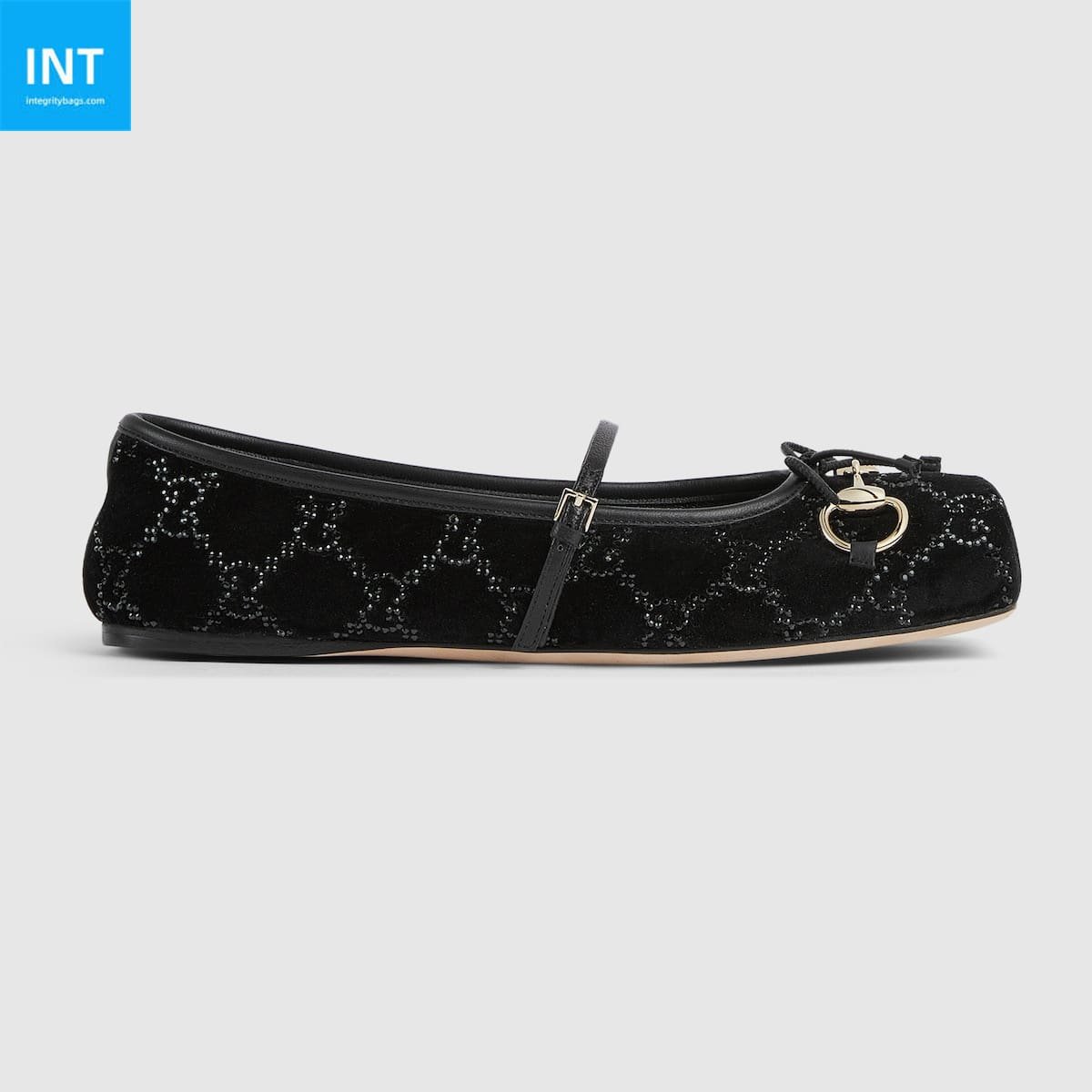 Women’s GG crystal Gvc*1 Horsebit ballet flat