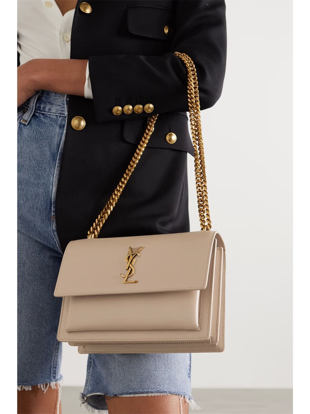 Sa1nt Lau*nt Sunset medium leather shoulder bag
