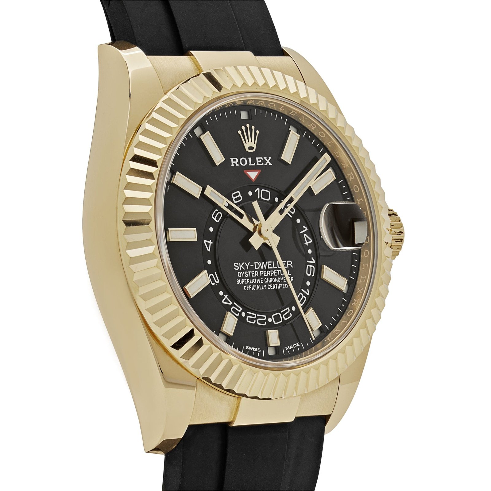 R01ex Sky-Dweller 326238 Yellow Gold  Bright Black Dial
