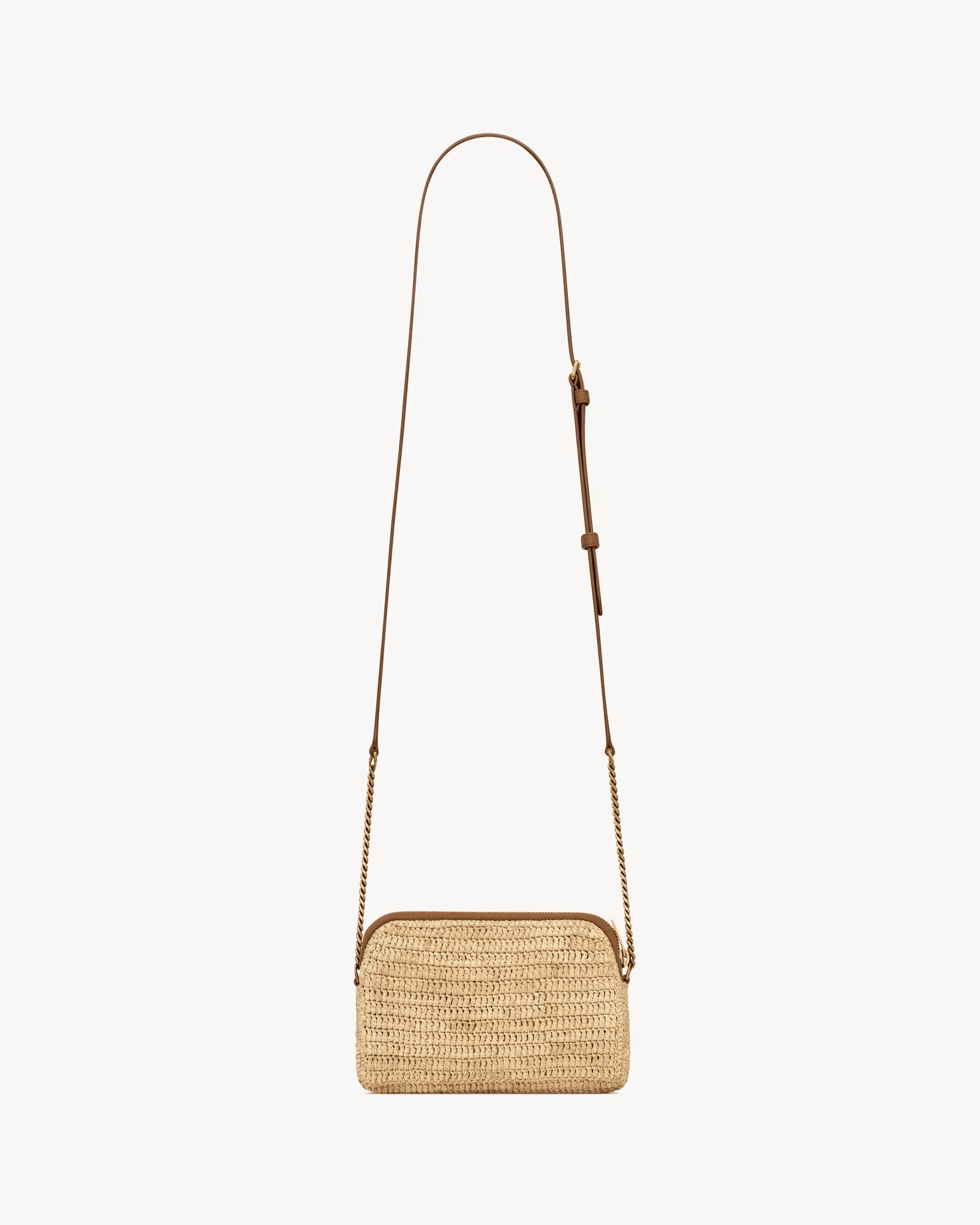 Sa1nt Lau*nt gaby zipped pouch in raffia