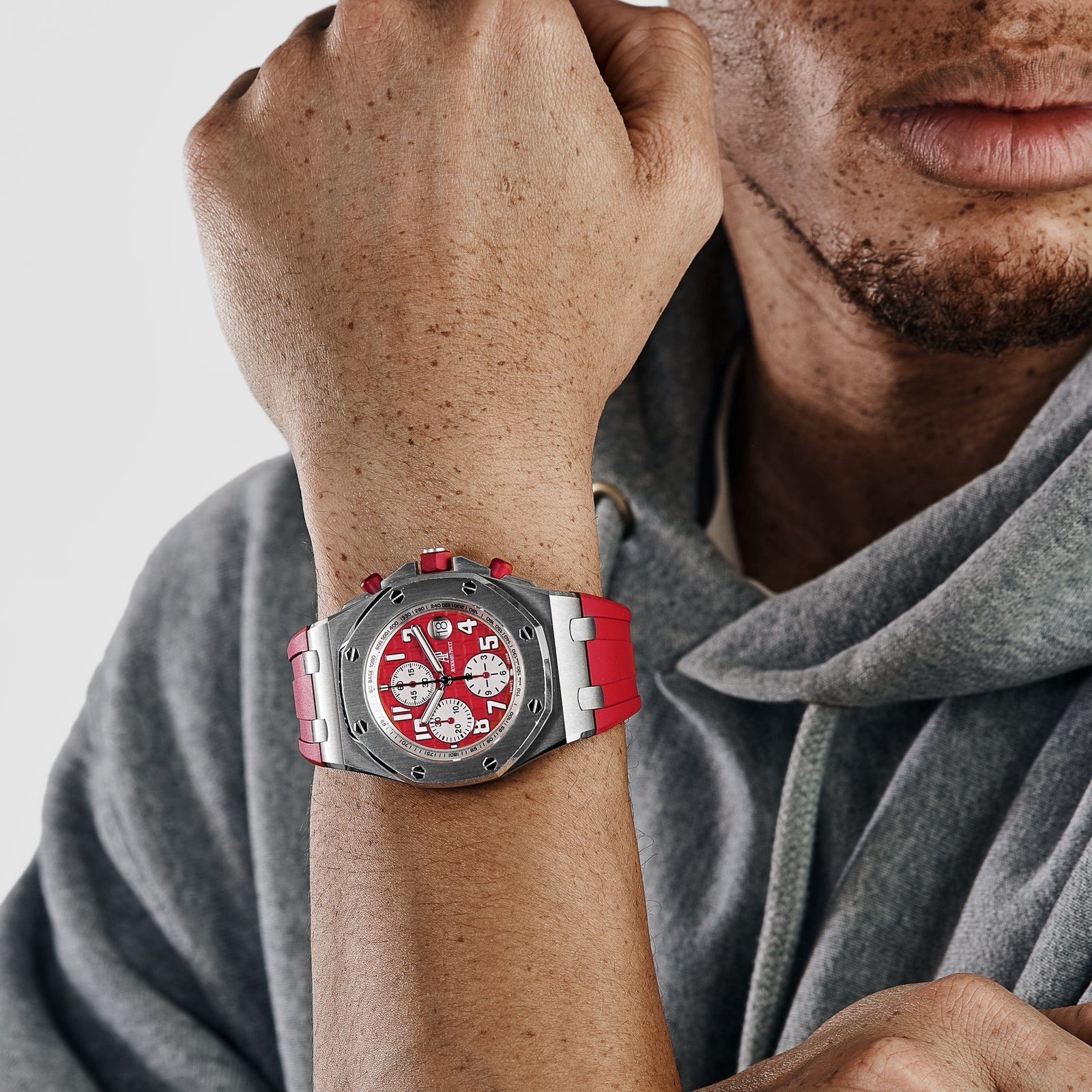 Audemars P1g*et Royal Oak Offshore Chronograph 26108ST.OO.D066CR.01 Rhone-Fusterie Stainless Steel Red Dial Limited Edition (2009)