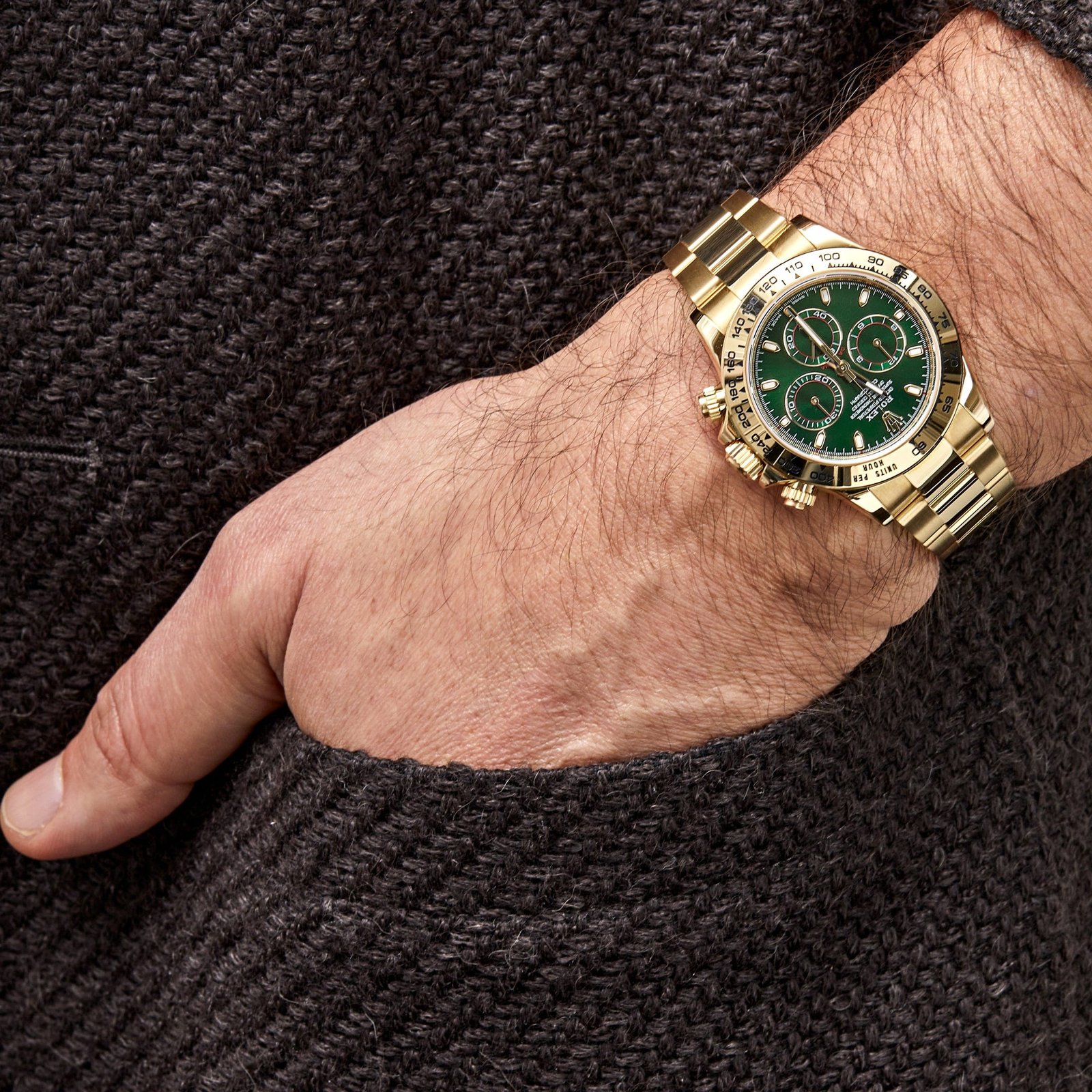 R01ex Daytona 116508 ‘John Mayer’ Yellow Gold Green Dial (2019)