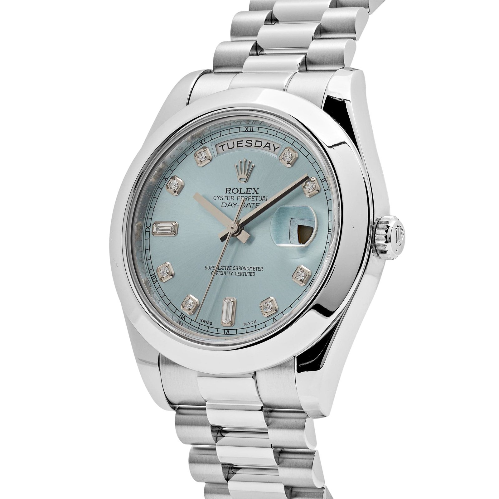 R01ex Day-Date II 218206 Platinum Blue D1am0nd Dial (2011)