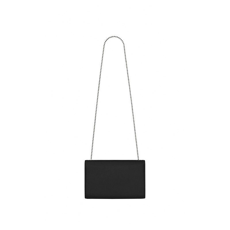 Sa1nt Lau*nt Large Kate Chain Bag In Black Textured Leather