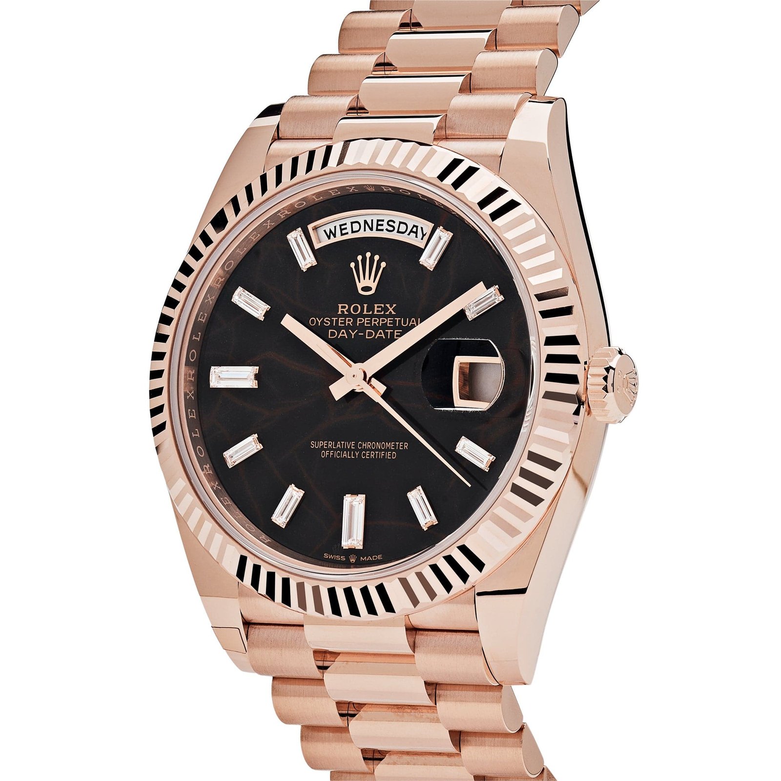 R01ex Day-Date 40 228235 Rose Gold Eisenkiesel D1am0nd Dial