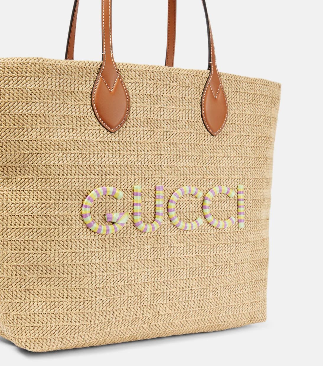 Gvc*1 Medium logo raffia-effect tote bag