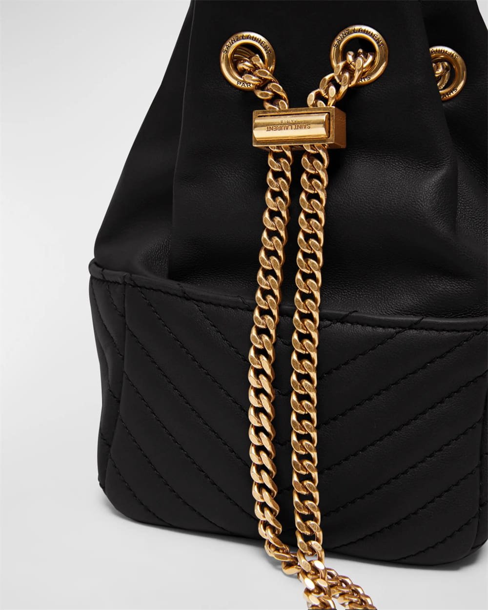 Sa1nt Lau*nt Joe Mini Y51 Bucket Bag with Adjustable Strap in Smooth Leather