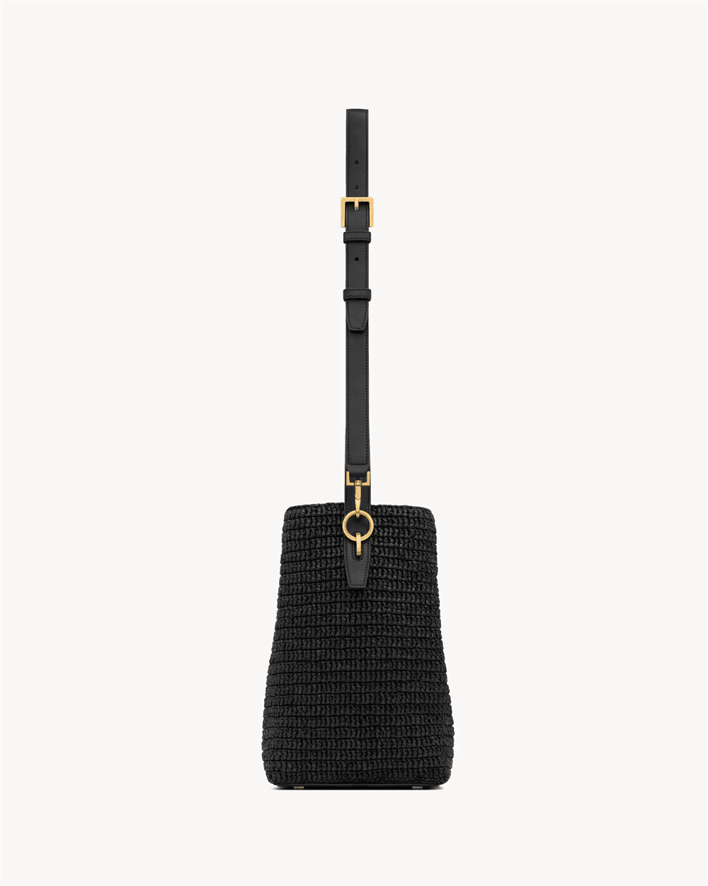Sa1nt Lau*nt le 37 in woven raffia and vegetable-tanned leather