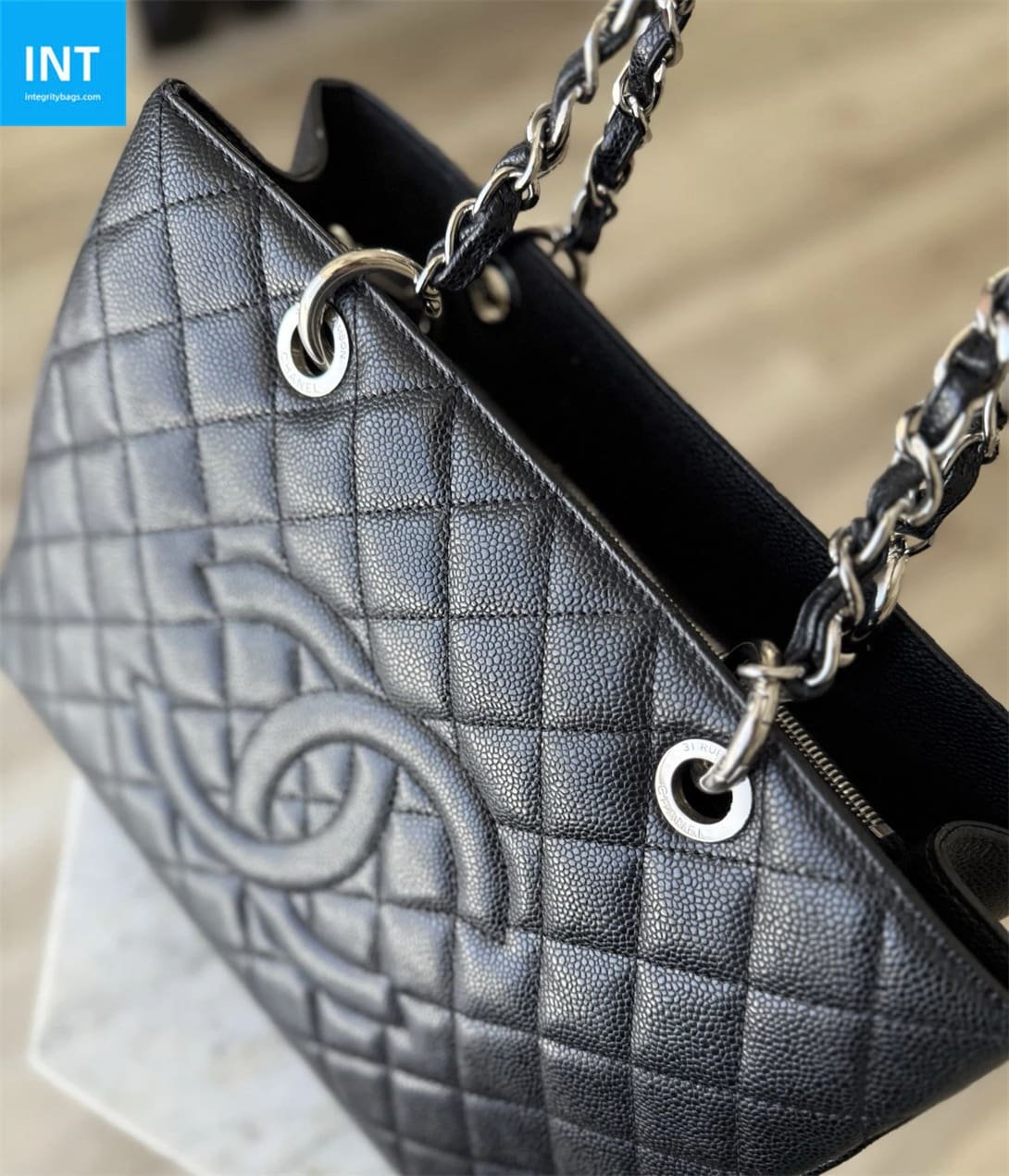 Ch**el Grand Shopping Tote Black Caviar Leather