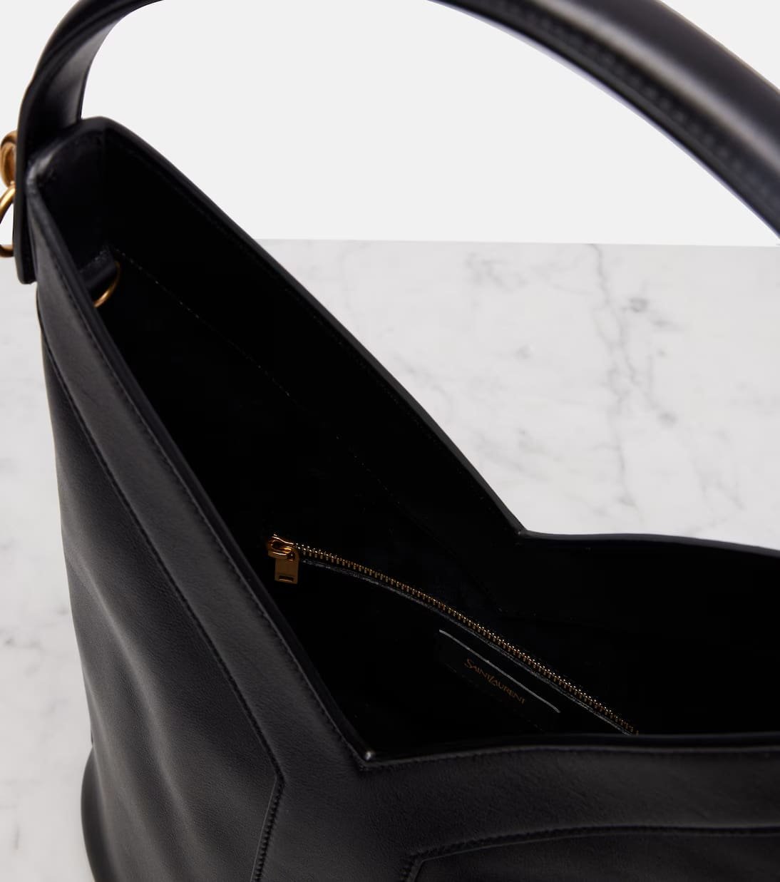 Sa1nt Lau*nt Y top-handle bucket in leather