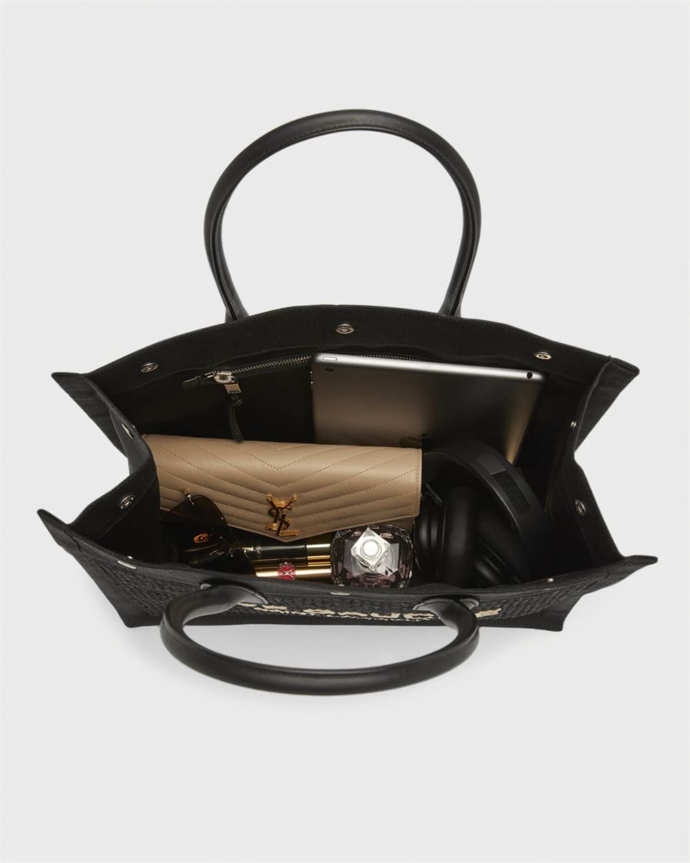 Sa1nt Lau*nt Rive Gauche Small Tote Bag in Raffia