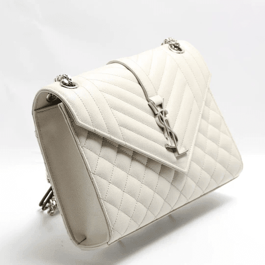 Sa1nt Lau*nt Envelope Crossbody Eggshell White