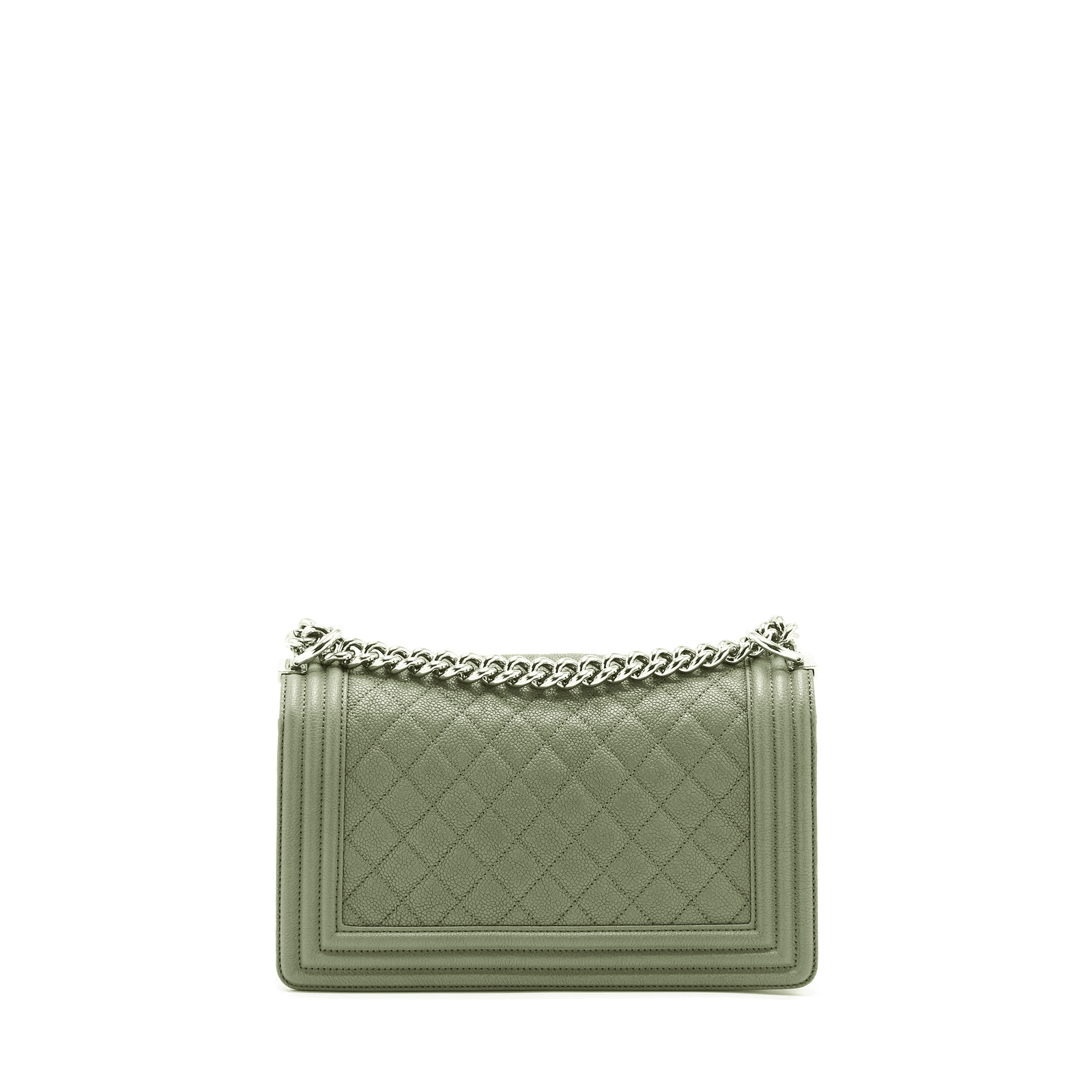 Ch**el MEDIUM BOY BAG CAVIAR LIGHT GREEN