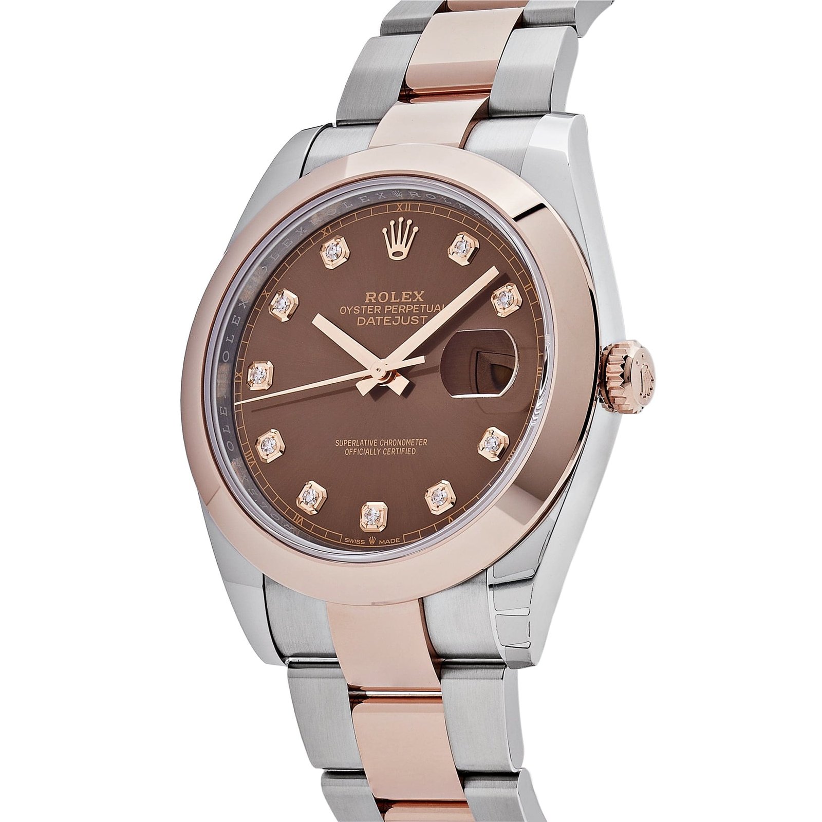 R01ex Datejust 41 126301 Rose Gold Stainless Steel Chocolate D1am0nd Dial (2023)