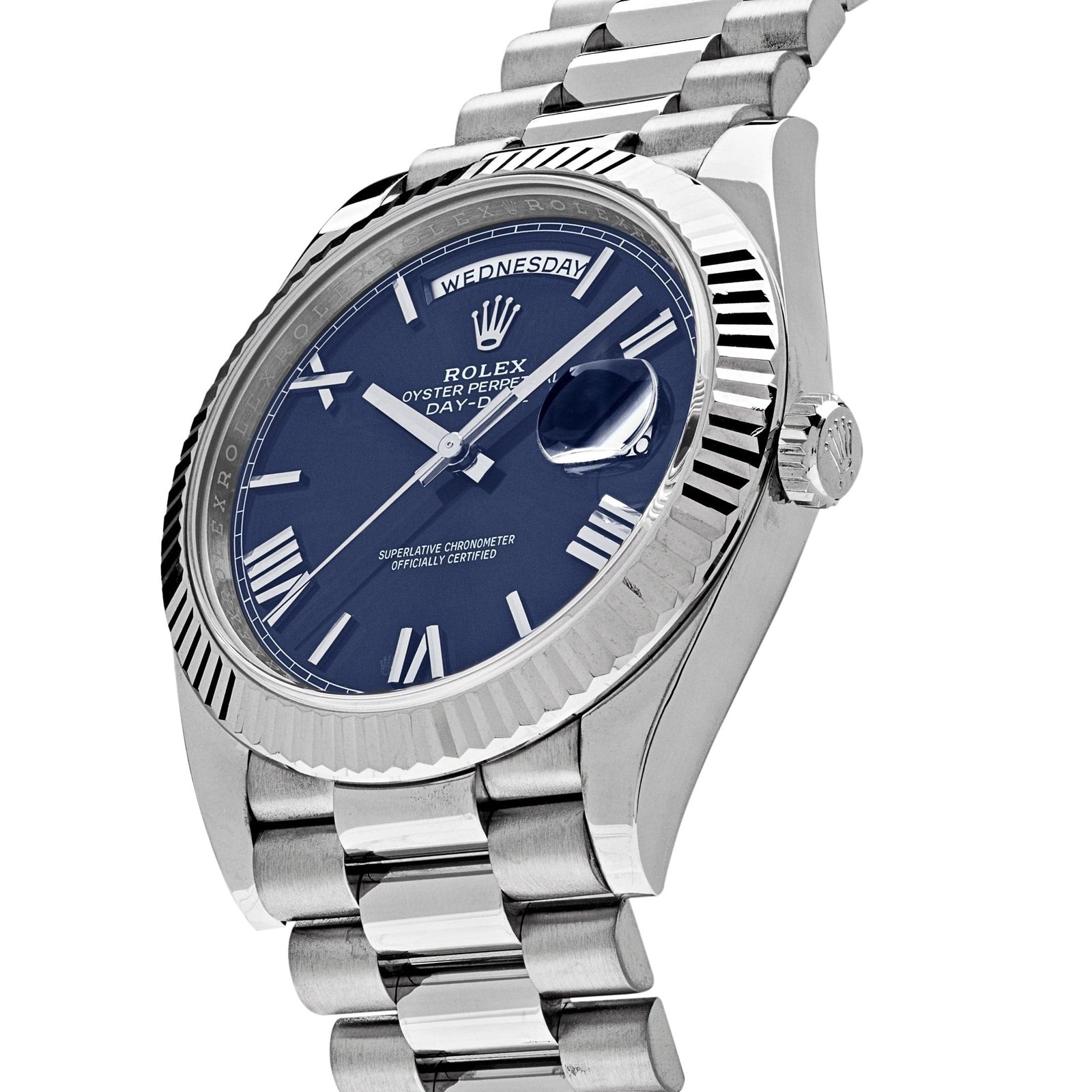 R01ex Day-Date 40 228239 White Gold Blue Dial (2018)