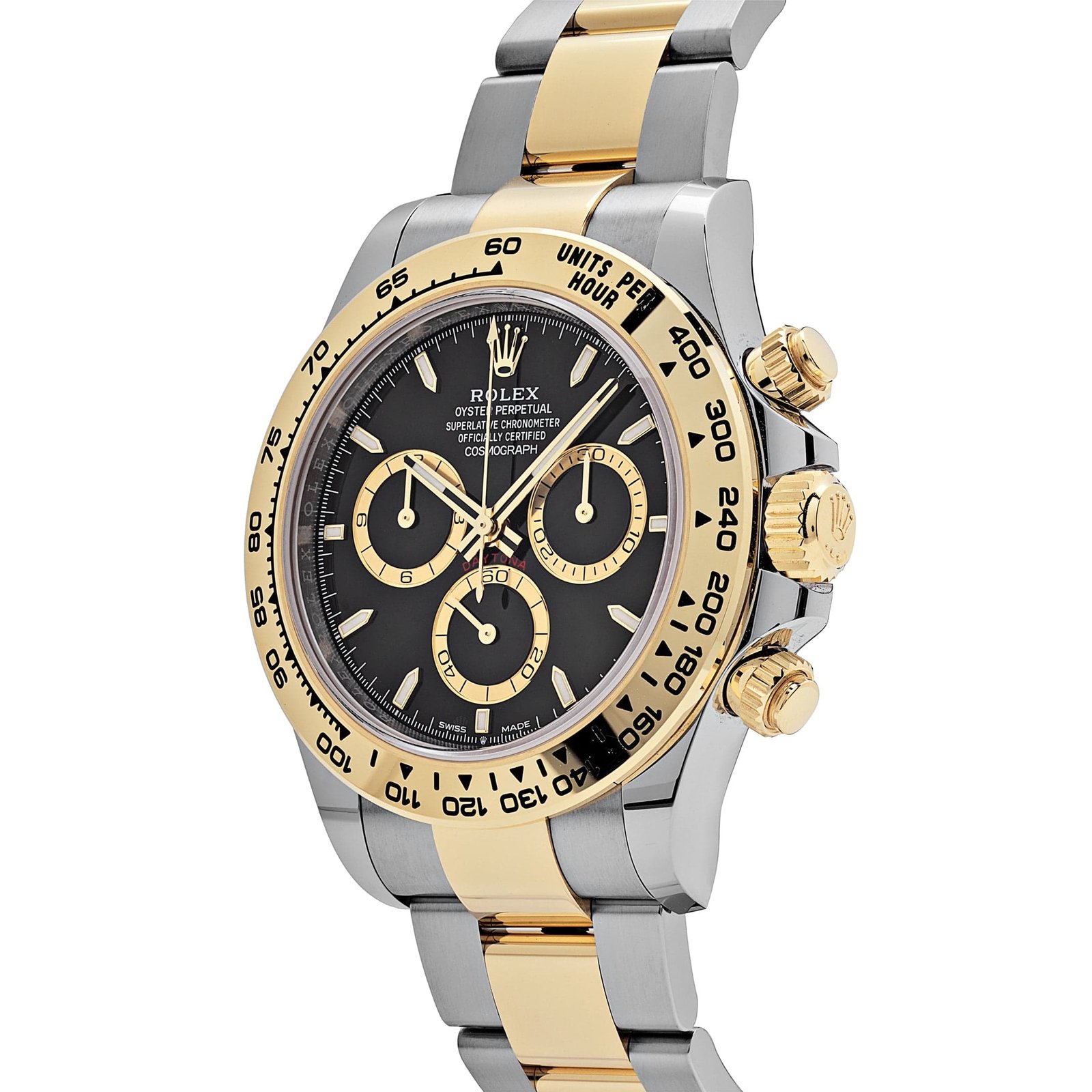 R01ex Daytona 126503 Stainless Steel Yellow Gold Black Dial (2024)