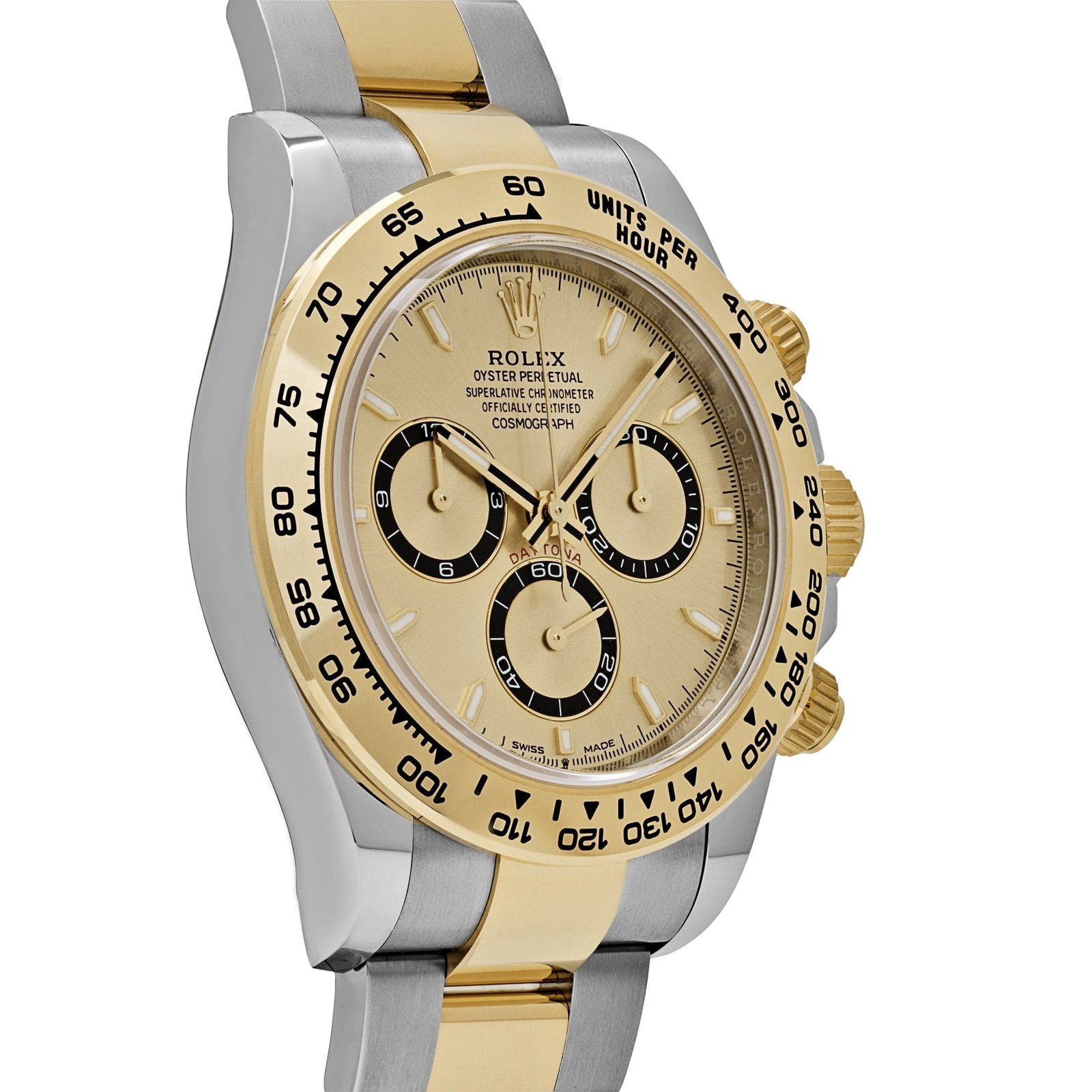 R01ex Daytona 126503 Yellow Gold Stainless Steel Champagne Dial