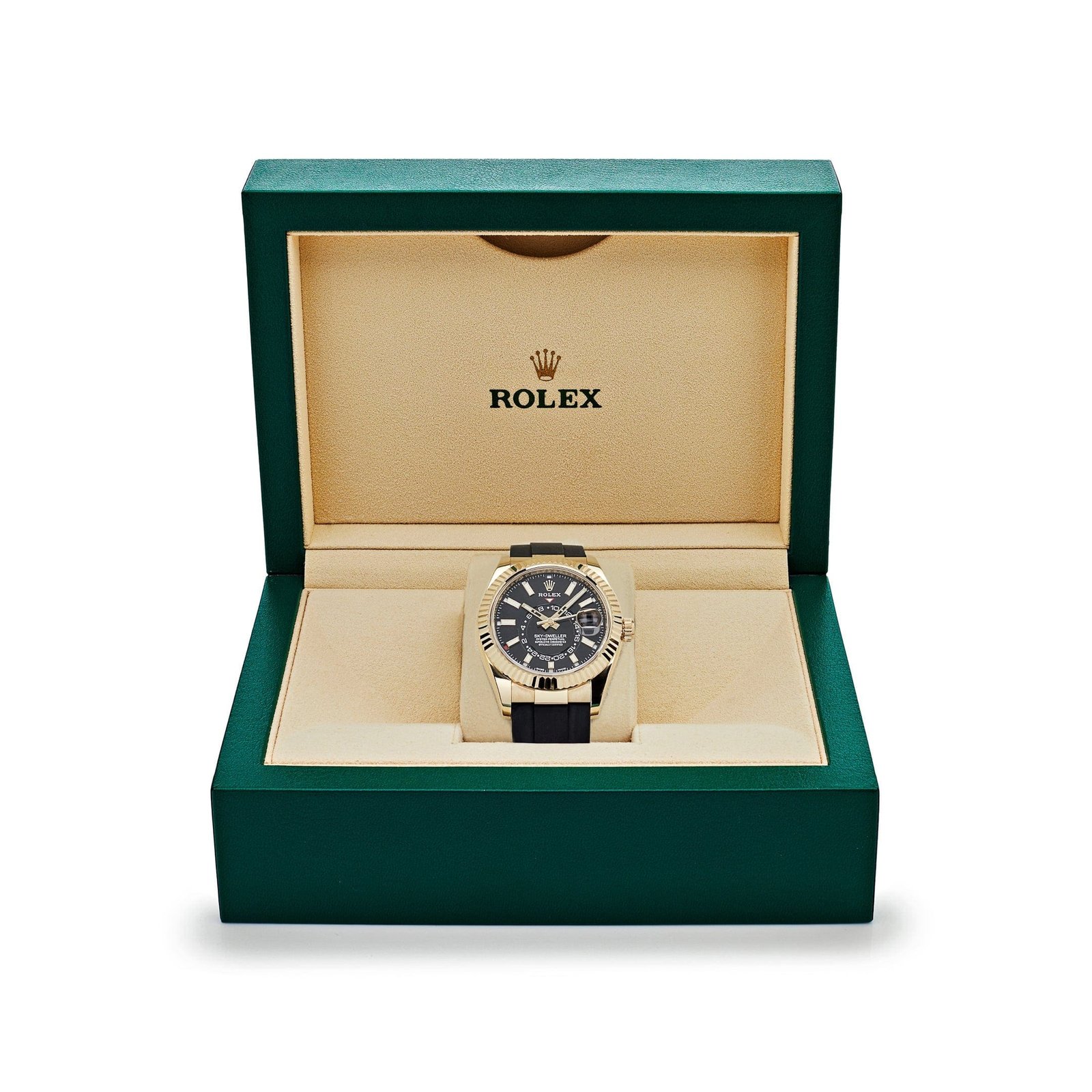 R01ex Sky-Dweller 326238 Yellow Gold  Bright Black Dial