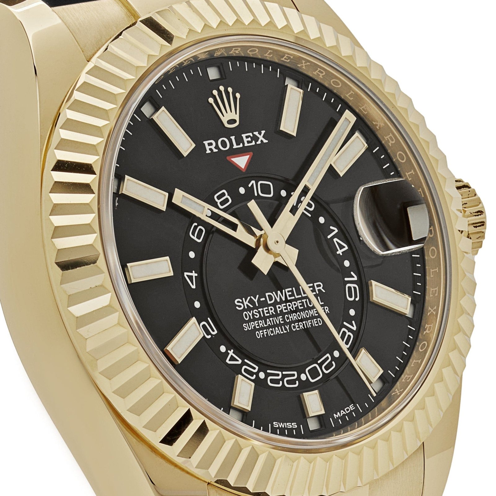 R01ex Sky-Dweller 326238 Yellow Gold  Bright Black Dial