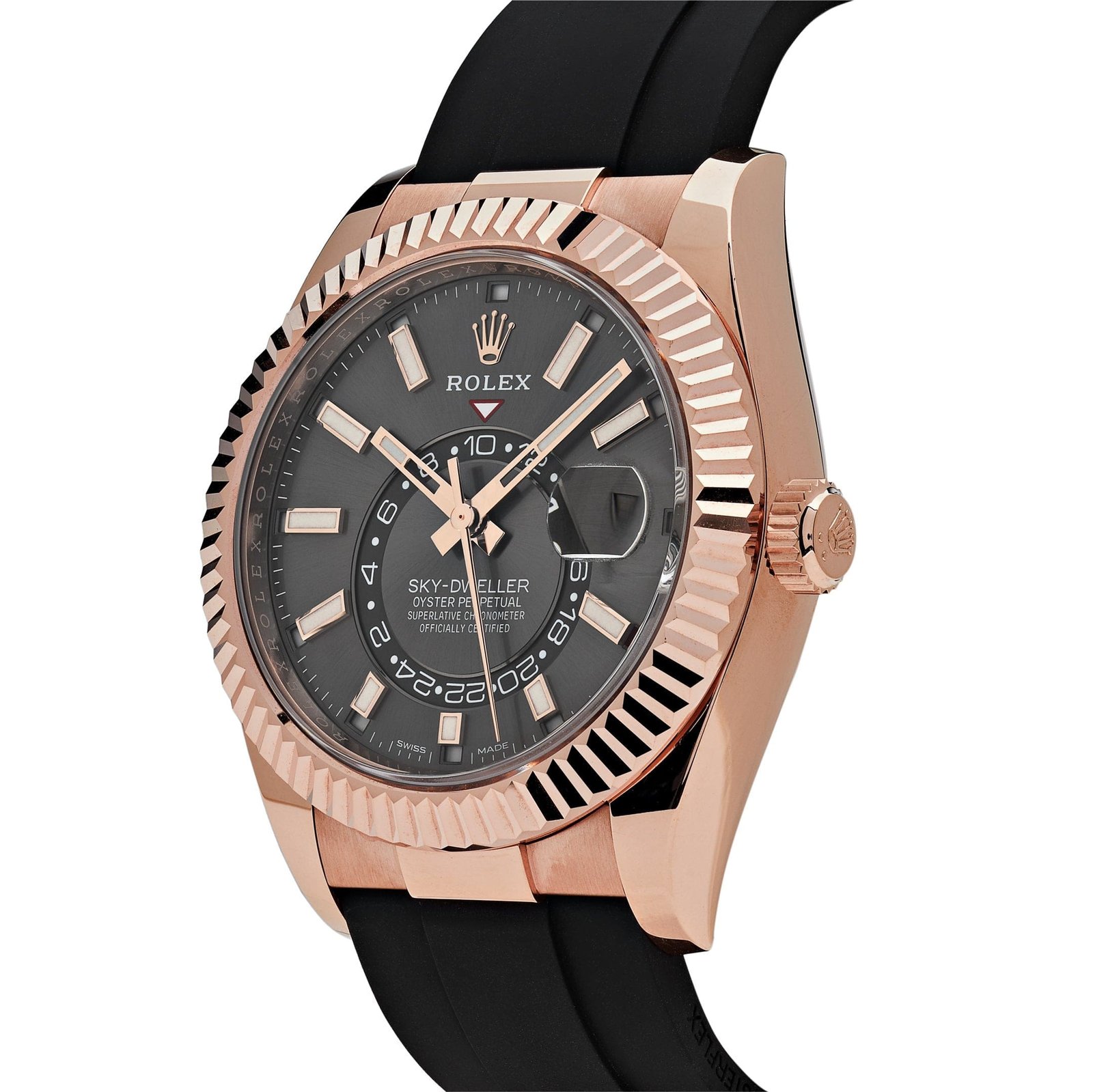 R01ex Sky-Dweller 326235 Rose Gold Rhodium Dial