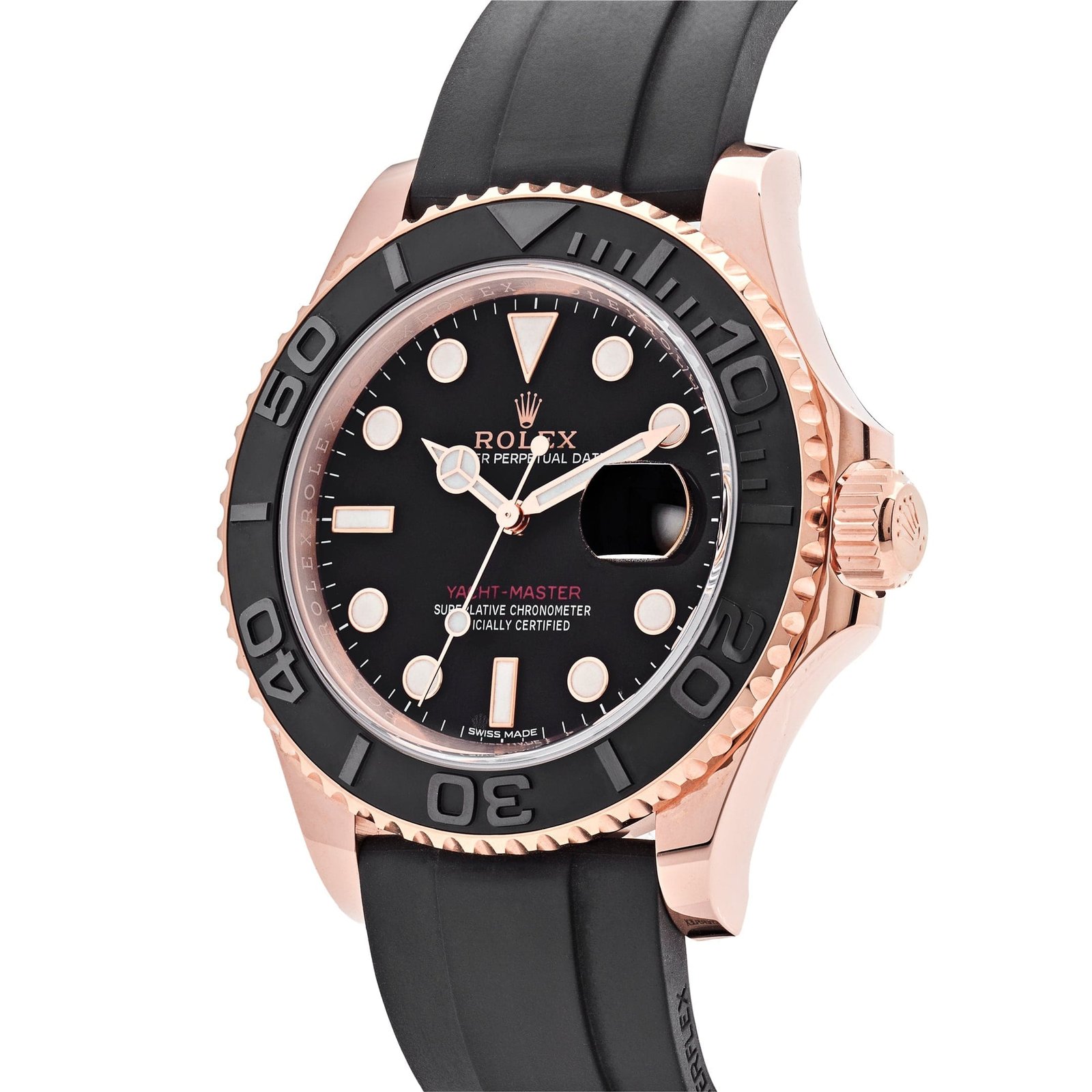R01ex Yacht-Master 40 116655 Rose Gold Black Dial