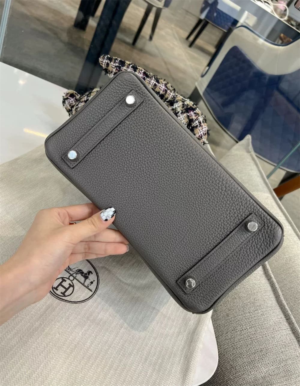 H**me5 Birkin 25 Gris Meyer Togo Leather Palladium Hardware